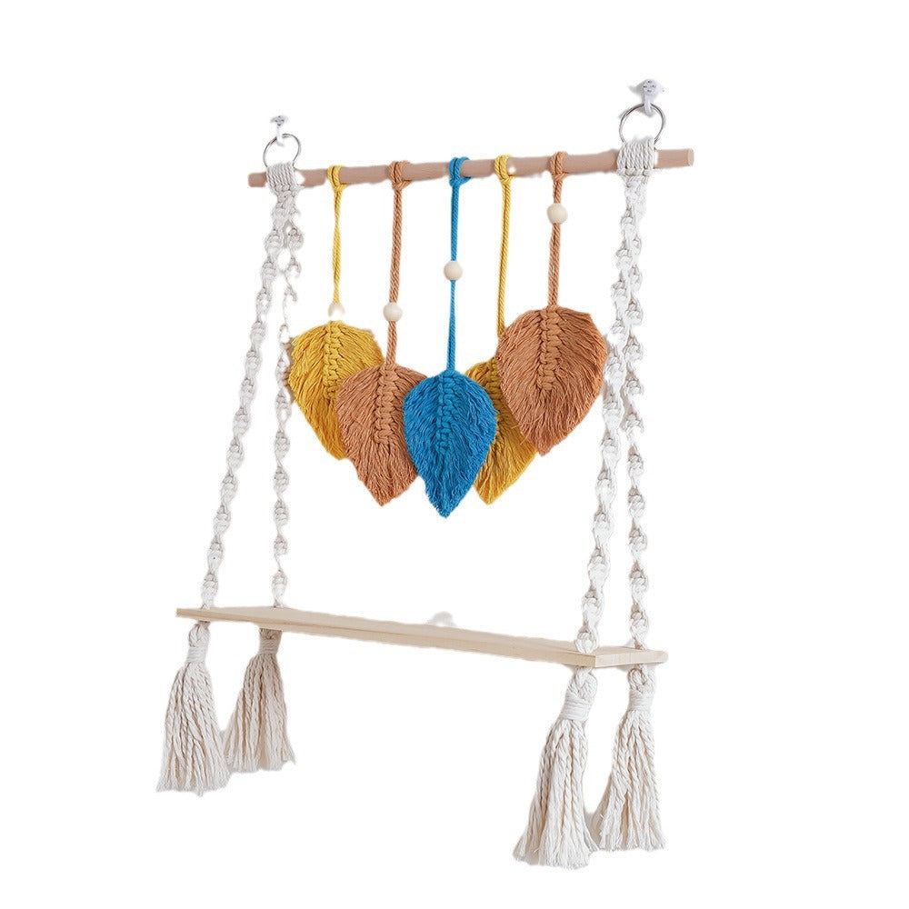 Macrame Leaf Wall Hanging Shelf | Kelmera