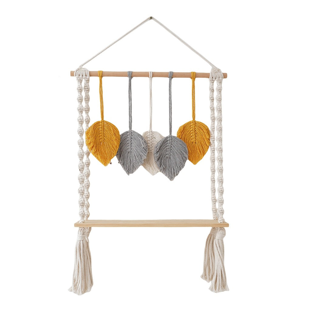 Macrame Leaf Wall Hanging Shelf | Kelmera