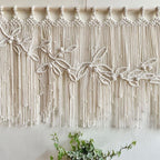 Macrame Leaf Wall Tapestry with Decorative Fringes | Kelmera