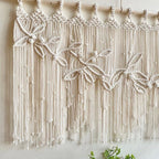 Macrame Leaf Wall Tapestry with Decorative Fringes | Kelmera