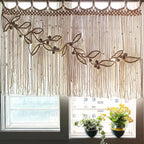 Macrame Leaf Wall Tapestry with Decorative Fringes | Kelmera