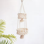 Macrame Plant Hanger Double-Layered Size Beige No Text Provided for Translation | Kelmera