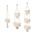 Macrame Plant Hanger Double-Layered Size Beige No Text Provided for Translation | Kelmera