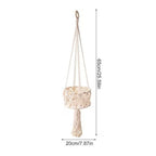 Macrame Plant Hanger Double-Layered Size Beige No Text Provided for Translation | Kelmera