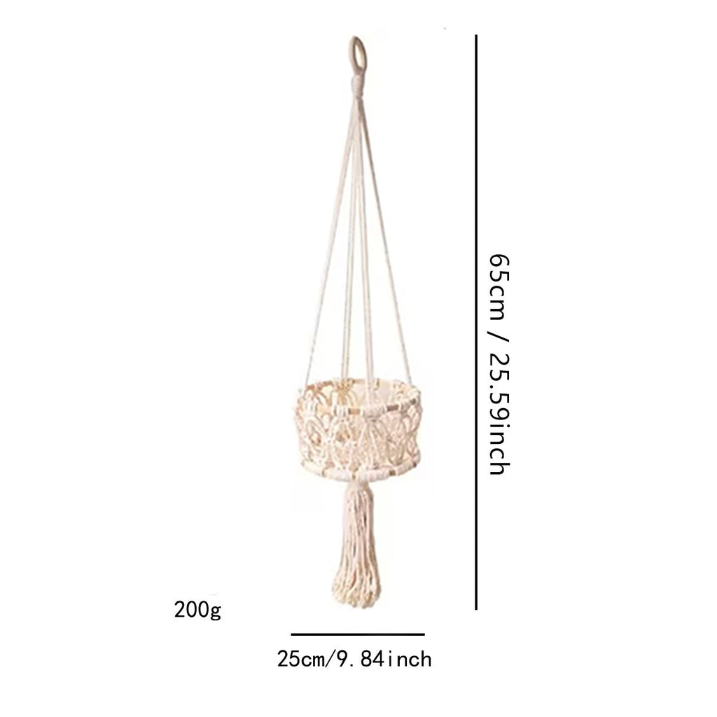 Macrame Plant Hanger Double-Layered Size Beige No Text Provided for Translation | Kelmera