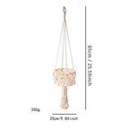 Macrame Plant Hanger Double-Layered Size Beige No Text Provided for Translation | Kelmera