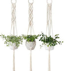 Macrame Plant Hanger Gray Iron Basket Red | Kelmera