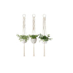 Macrame Plant Hanger Gray Iron Basket Red | Kelmera