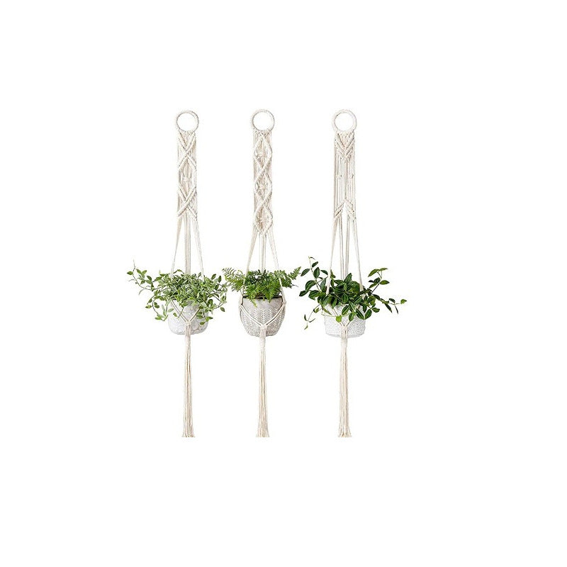 Macrame Plant Hanger Gray Iron Basket Red | Kelmera