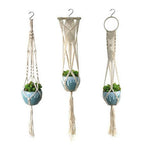 Macrame Plant Hanger Gray Iron Basket Red | Kelmera