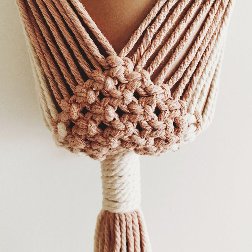 Macrame Plant Hanger Khaki Black | Kelmera
