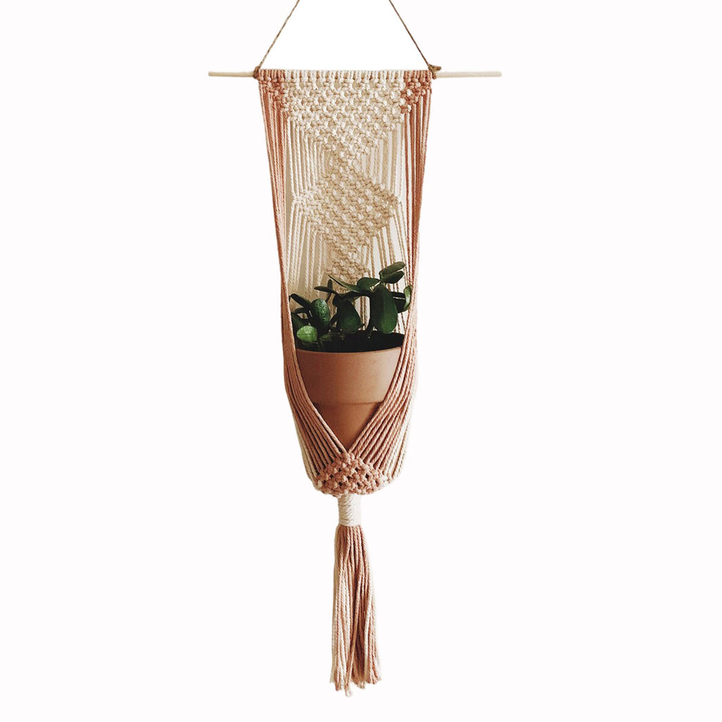 Macrame Plant Hanger Khaki Black | Kelmera