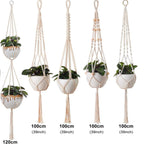Macrame Plant Hanger Natural Wood Brick Red | Kelmera