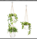 Macrame Plant Hanger Natural Wood Brick Red | Kelmera