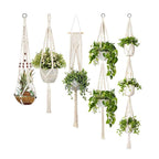 Macrame Plant Hanger Natural Wood Brick Red | Kelmera