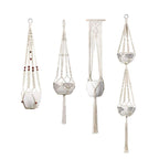 Macrame Plant Hanger Natural Wood Brick Red | Kelmera