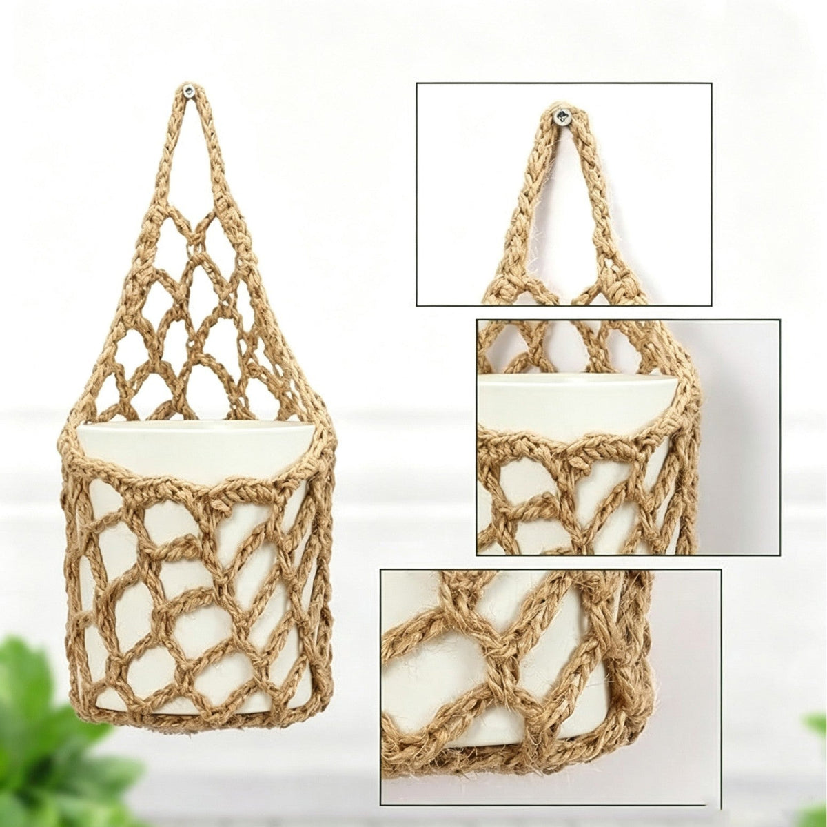 Macrame Plant Hanger White | Kelmera