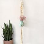Macrame Plant Hanger with Decorative Tassels Blue | Kelmera