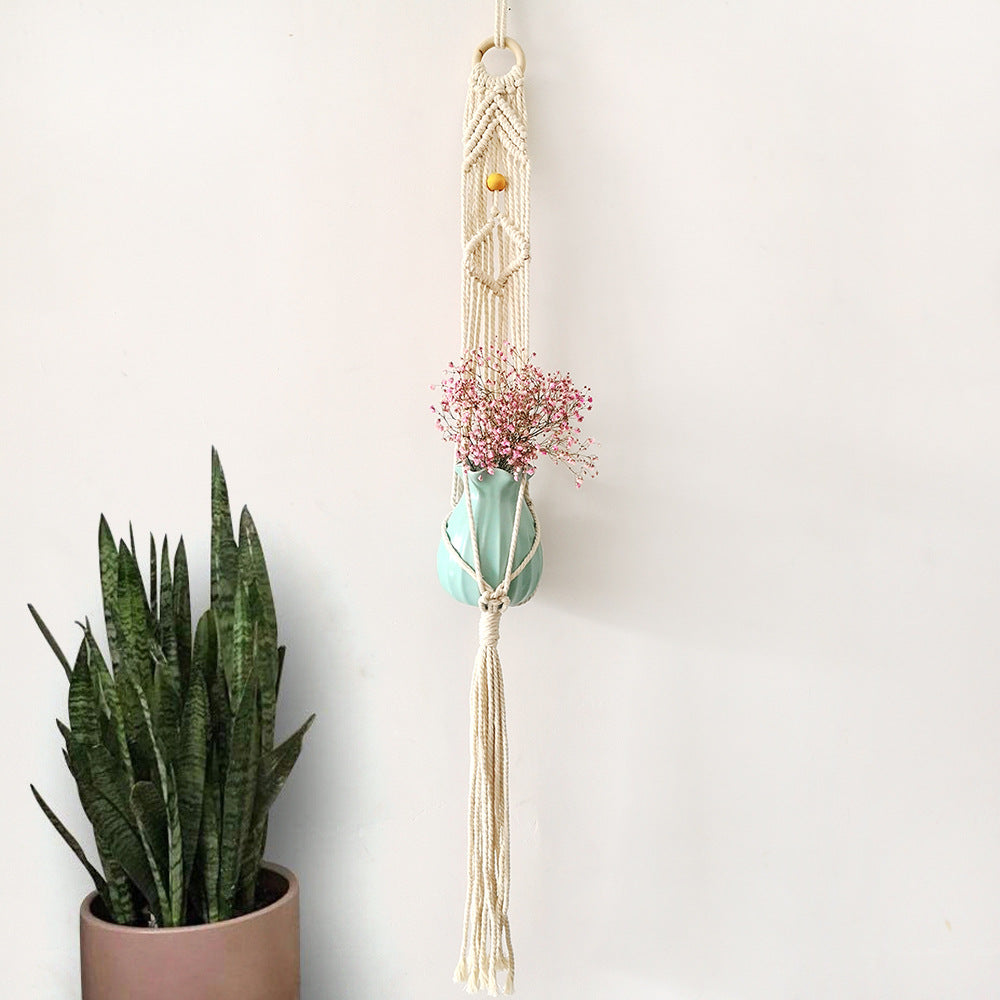 Macrame Plant Hanger with Decorative Tassels Blue | Kelmera