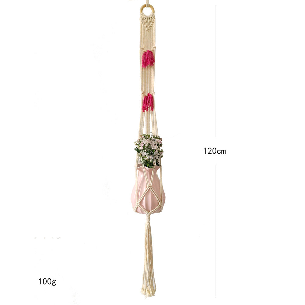Macrame Plant Hanger with Decorative Tassels Blue | Kelmera