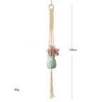Macrame Plant Hanger with Decorative Tassels Blue | Kelmera