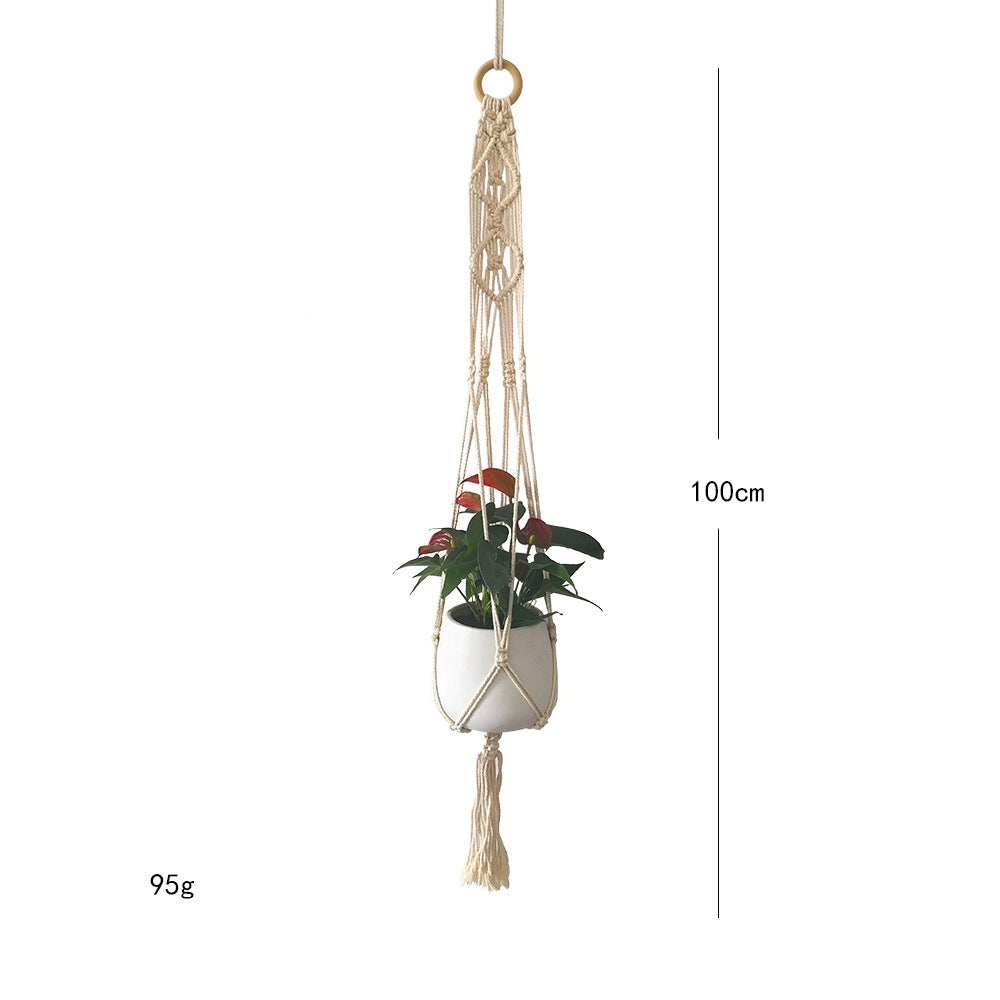Macrame Plant Hanger with Decorative Tassels Blue | Kelmera