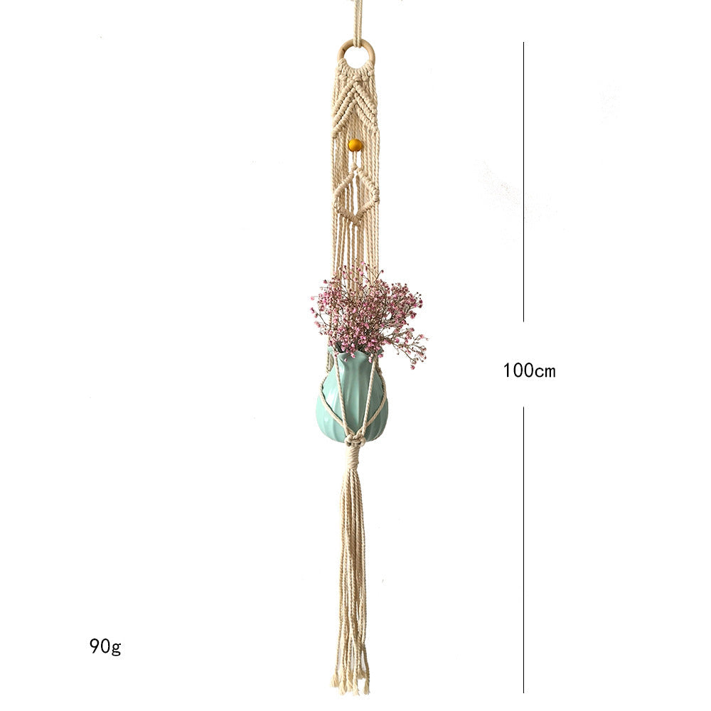 Macrame Plant Hanger with Decorative Tassels Blue | Kelmera