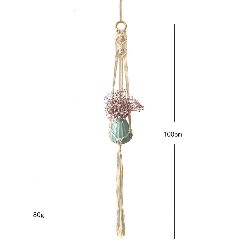 Macrame Plant Hanger with Decorative Tassels Blue | Kelmera