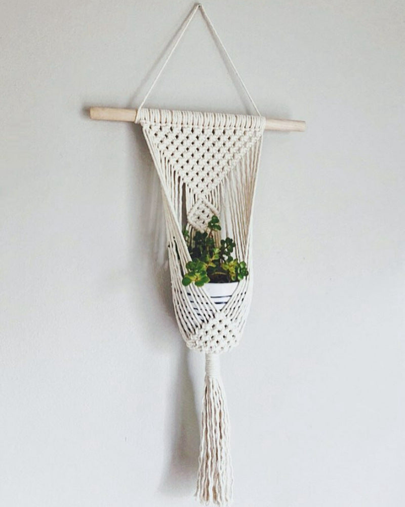Macrame Plant Holder White | Kelmera
