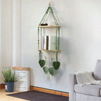 Macrame Plant Shelf with Artistic Leaf Design | Kelmera
