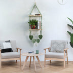 Macrame Plant Shelf with Artistic Leaf Design | Kelmera