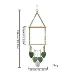 Macrame Plant Shelf with Artistic Leaf Design | Kelmera