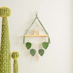 Macrame Plant Shelf with Artistic Leaf Design | Kelmera