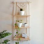 Macrame Plant Shelf with Decorative Hanging Design | Kelmera