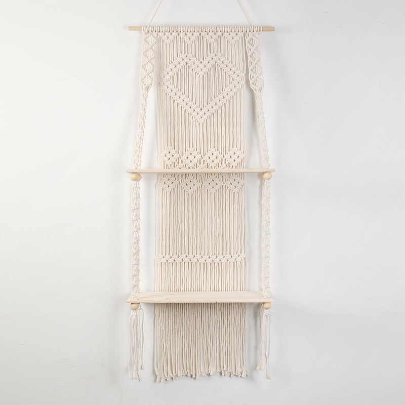 Macrame Shelf Board with Heart Design | Kelmera