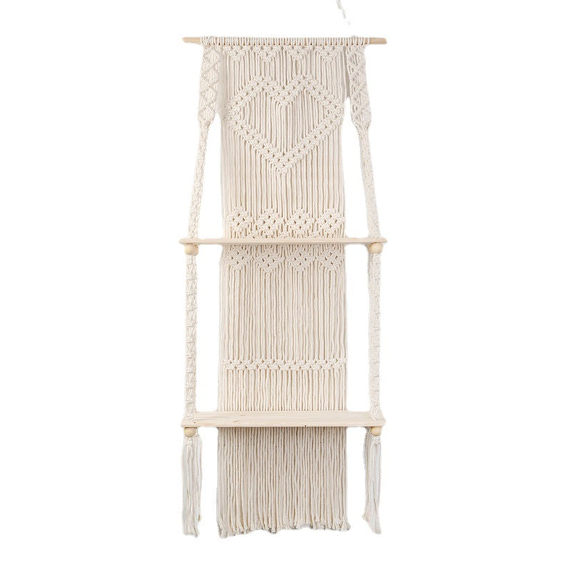 Macrame Shelf Board with Heart Design | Kelmera