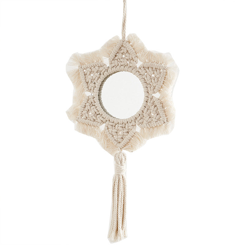 Macrame Star-Shaped Wall Mirror | Kelmera