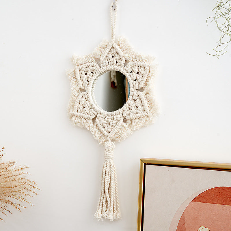 Macrame Star-Shaped Wall Mirror | Kelmera
