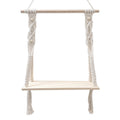 Macrame Swing Shelf with Wooden Accents | Kelmera