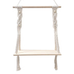 Macrame Swing Shelf with Wooden Accents | Kelmera