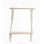 Macrame Swing Shelf with Wooden Accents | Kelmera