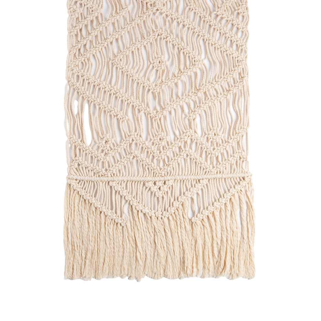 Macrame Table Runner Ivory | Kelmera