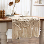 Macrame Table Runner Ivory | Kelmera