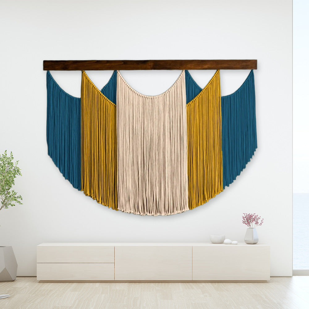 Macrame Wall Art Sky Blue Light Gray | Kelmera