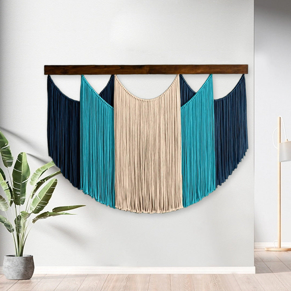 Macrame Wall Art Sky Blue Light Gray | Kelmera