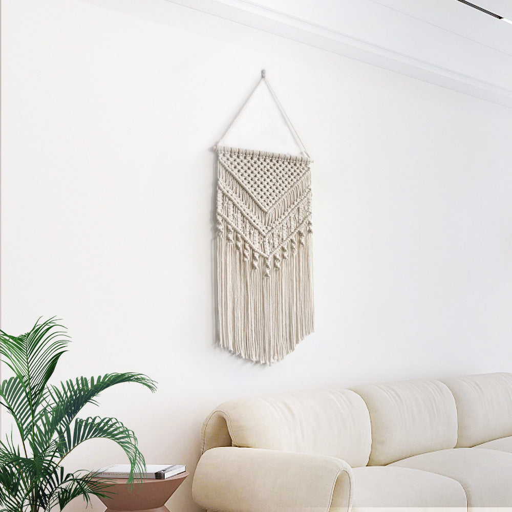Macrame Wall Art Z040 Size Beige Cinnabar Red | Kelmera