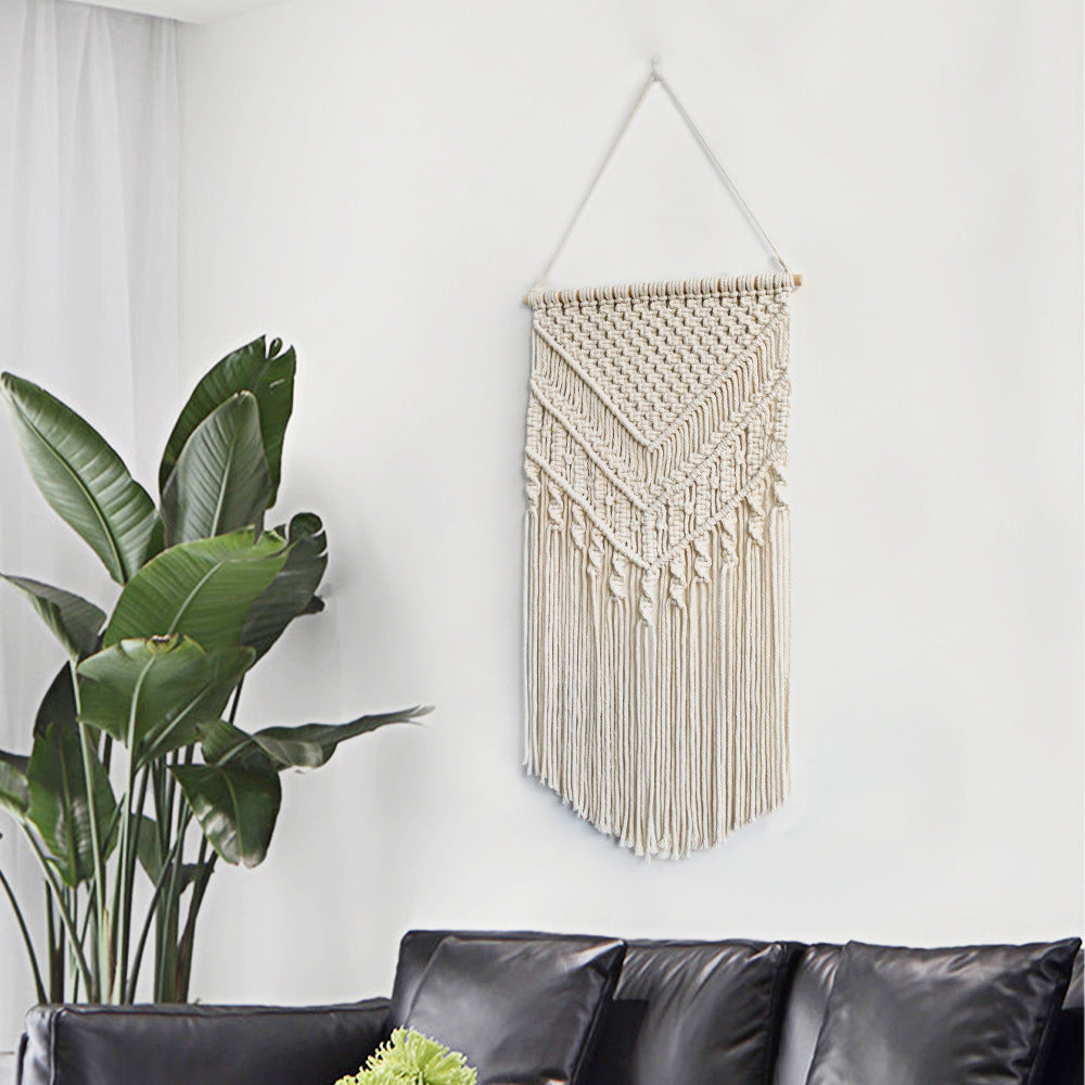 Macrame Wall Art Z040 Size Beige Cinnabar Red | Kelmera