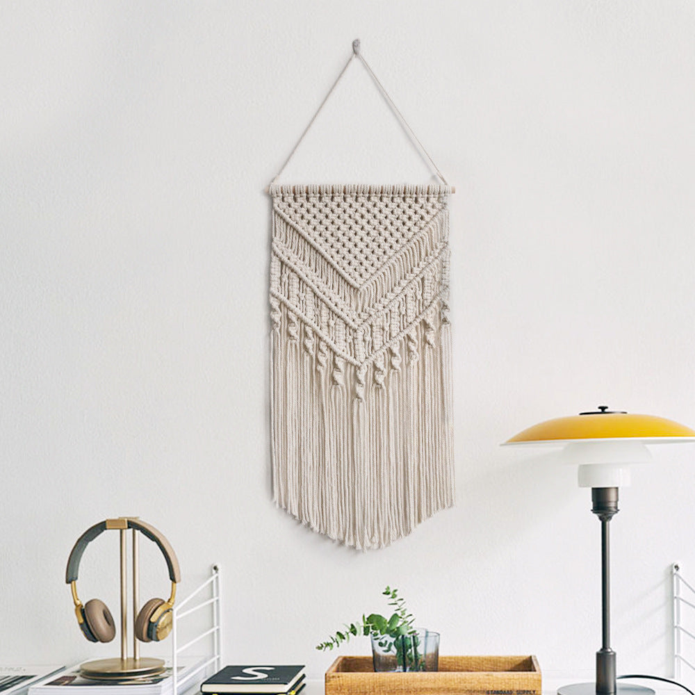 Macrame Wall Art Z040 Size Beige Cinnabar Red | Kelmera