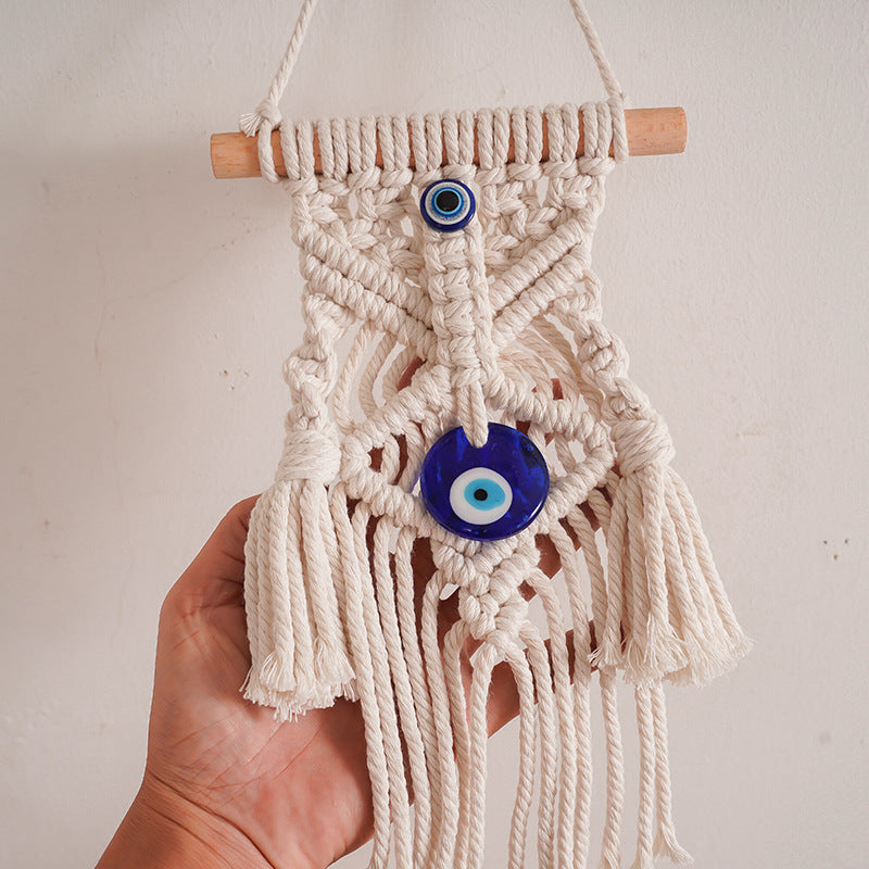 Macrame Wall Decor with Protective Evil Eye | Kelmera