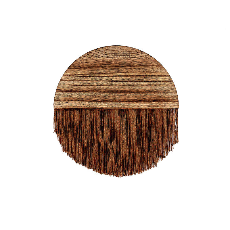 Macrame Wall Decor with Wooden Base | Kelmera